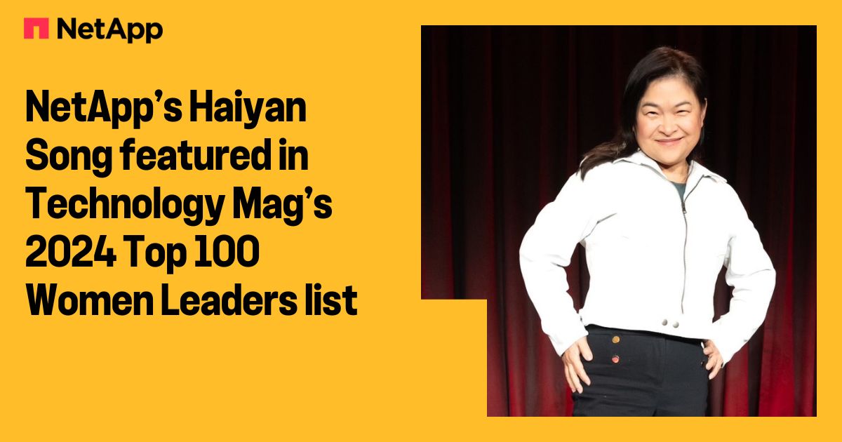 Did you catch Technology Magazine's Top 100 Women Leaders list? NetApp’s own Haiyan Song is featured for leading our CloudOps business from strong to STRONGER! Haiyan is an inspiration here at #NetApp!

Check out the full list: ntap.com/3xbLr5z

#LifeAtNetApp #WomenInTech