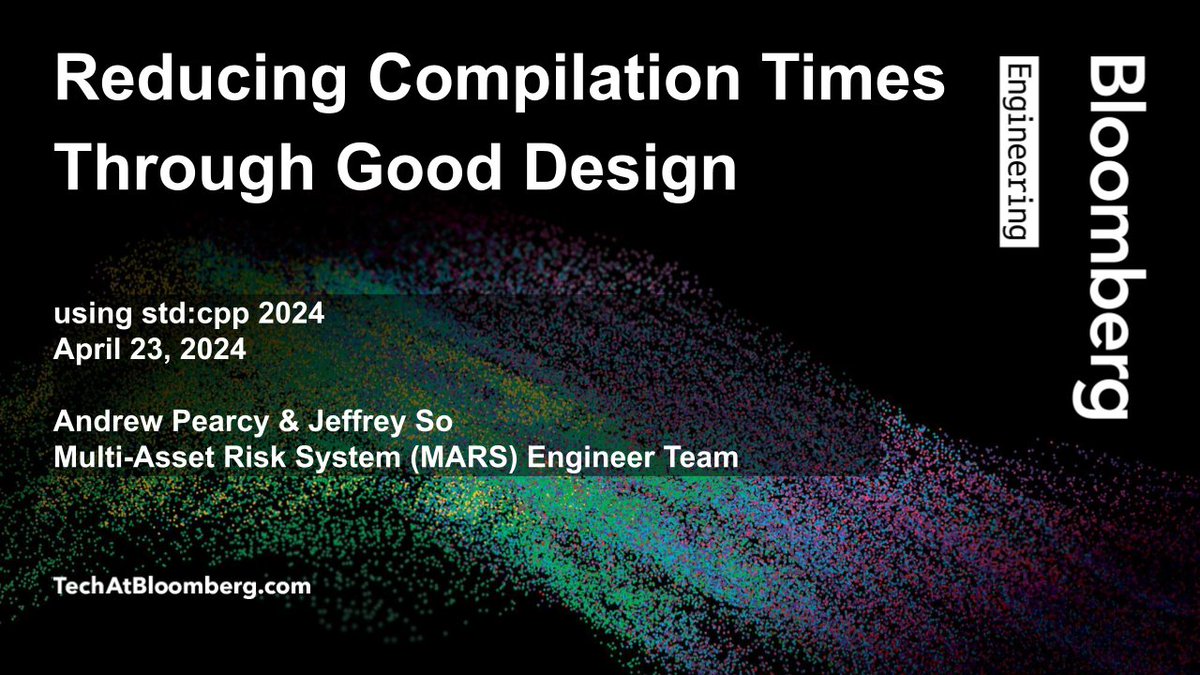 TechAtBloomberg's tweet image. At #usingstdcpp 2024 today (17:40 CEST), Andrew Pearcy & Jeffrey So will share how their team used #opensource tools to identify which files, constructs & design choices increased build times, and how they reduced compilation time 10x
bloom.bg/49KyH3N
#cpp #cplusplus