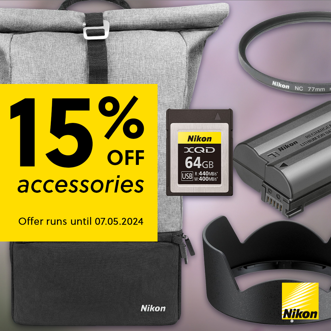 Complete your Nikon kit bag! Get 15% off accessories until 7th May, while stocks last: nikon.co.uk/en_GB/promotio…