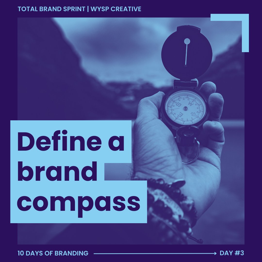 Just as a compass guides a traveler, a Brand Compass guides your decisions. Navigate your brand's journey with precision and purpose.

Develop your Compass with the Total Brand Sprint. Launching May 1st—reserve your seat for only $77!

#TotalBrandSprint #StartupBranding #Branding