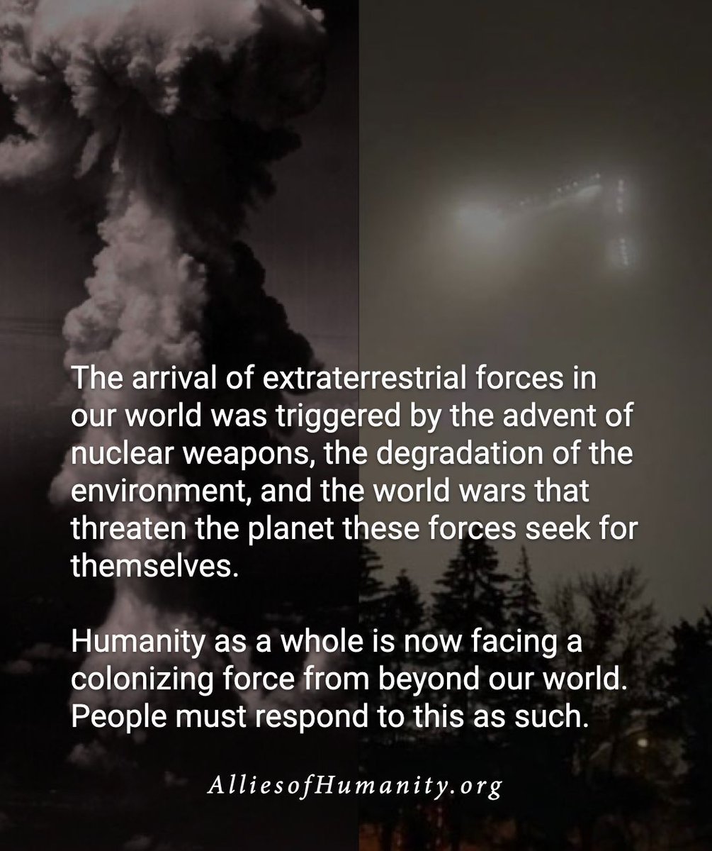 earthallies's tweet photo. What is the connection between dropping the atomic bomb, the arrival of alien forces, and the climate crisis? #UfoX #UAPX https://t.co/fBX7KT0uie
