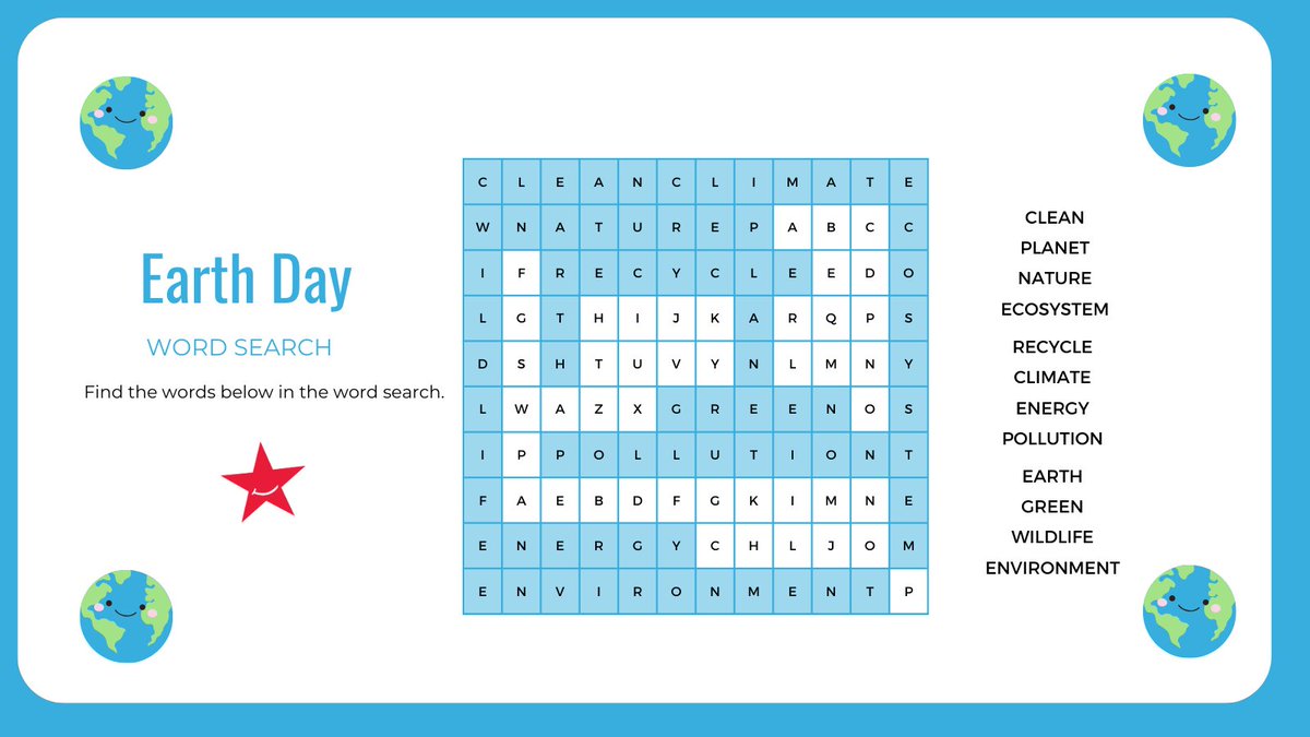 #ICYMI #EarthDay Word Search Answers! #WordSearch #ScreenFree #Gifts