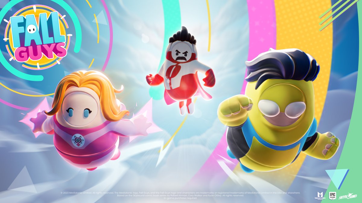 FallGuysGame's tweet photo. Invincible, Atom Eve and the Omni-Man Upper Costume and Pattern have flown back into the Store! https://t.co/CWMNRibla5