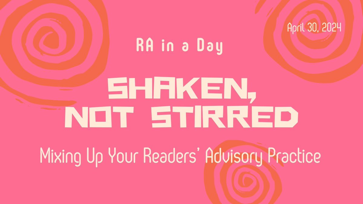 1 week left to register for RA in a Day - Shaken, Not Stirred: Mixing Up Your Readers’ Advisory Practice. Visit our website for event details and to register for this 1-day virtual conference! buff.ly/4a6DRaY