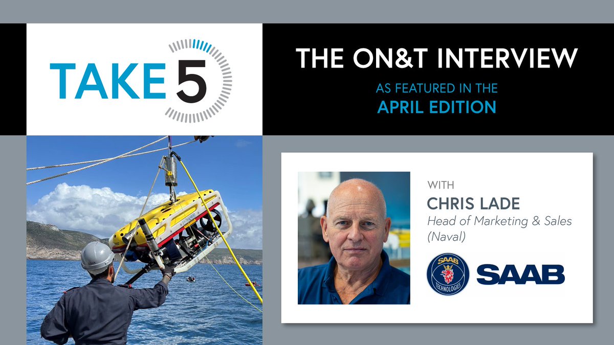 TAKE 5: An ON&T FRONTLINE Exclusive with Chris Lade, Head of Marketing & Sales (Naval), @Saab brings you the latest into one of the leading manufacturers of electric underwater robotics. digital.oceannews.com/april-2024/pag… #remotelyoperatedvehicles #oceantechnology #marinerobotics