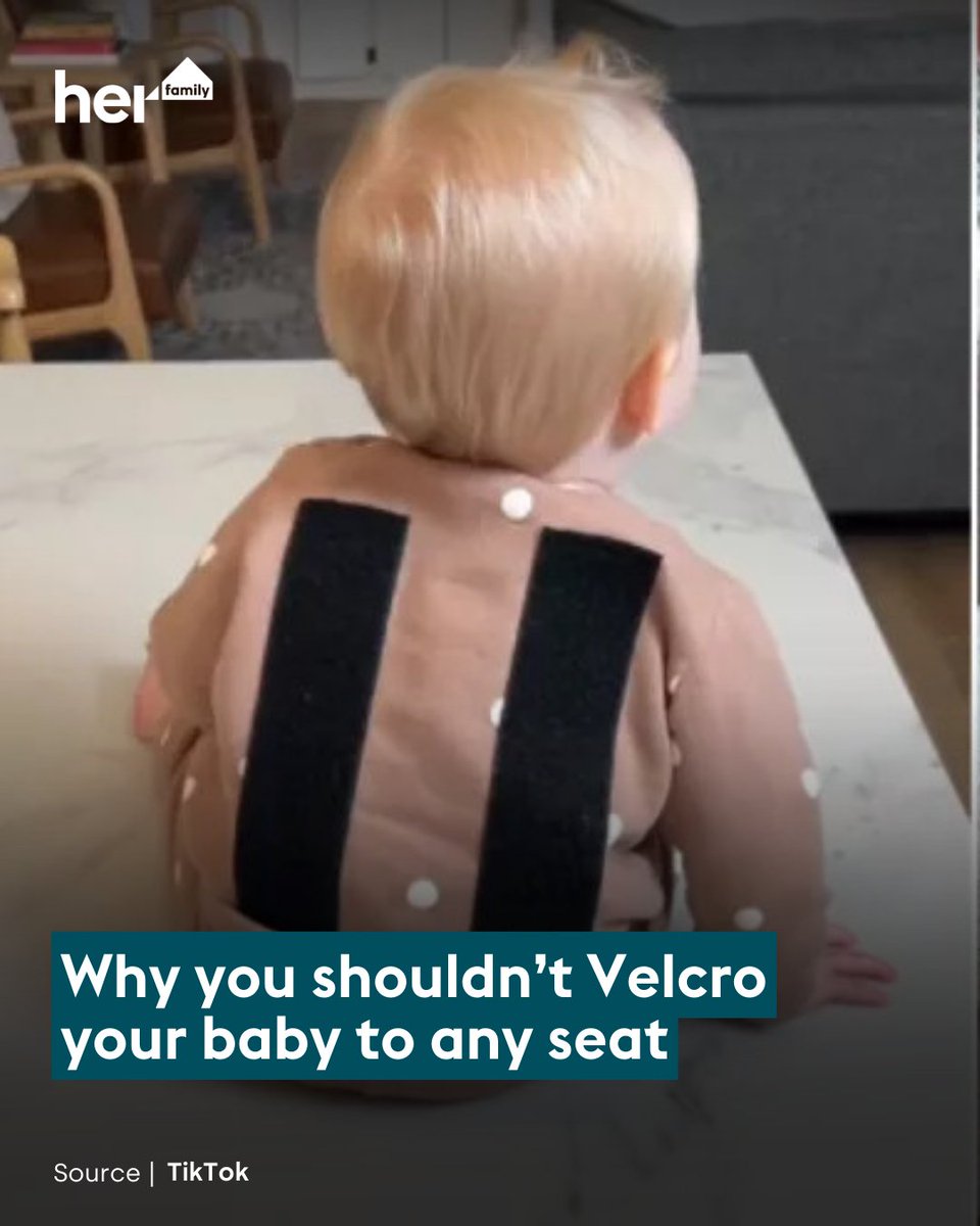 Yes, this is now a thing on social media.
People are velcroing babies into the seats and while at first glance it can look like a bit of harmless fun, unsurprisingly it’s not a good idea. herfamily.ie/news/why-you-s…