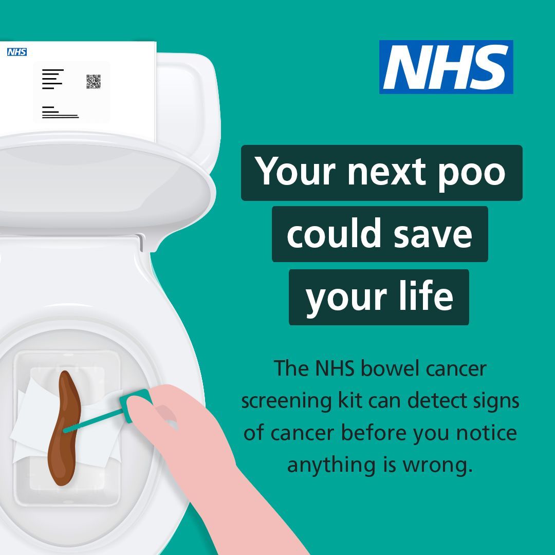 Your next poo could save your life. If you’re sent a bowel cancer screening kit, put it by the loo. Don't put it off. ➡️ buff.ly/3xxGOQu #BowelCancerAwarenessMonth