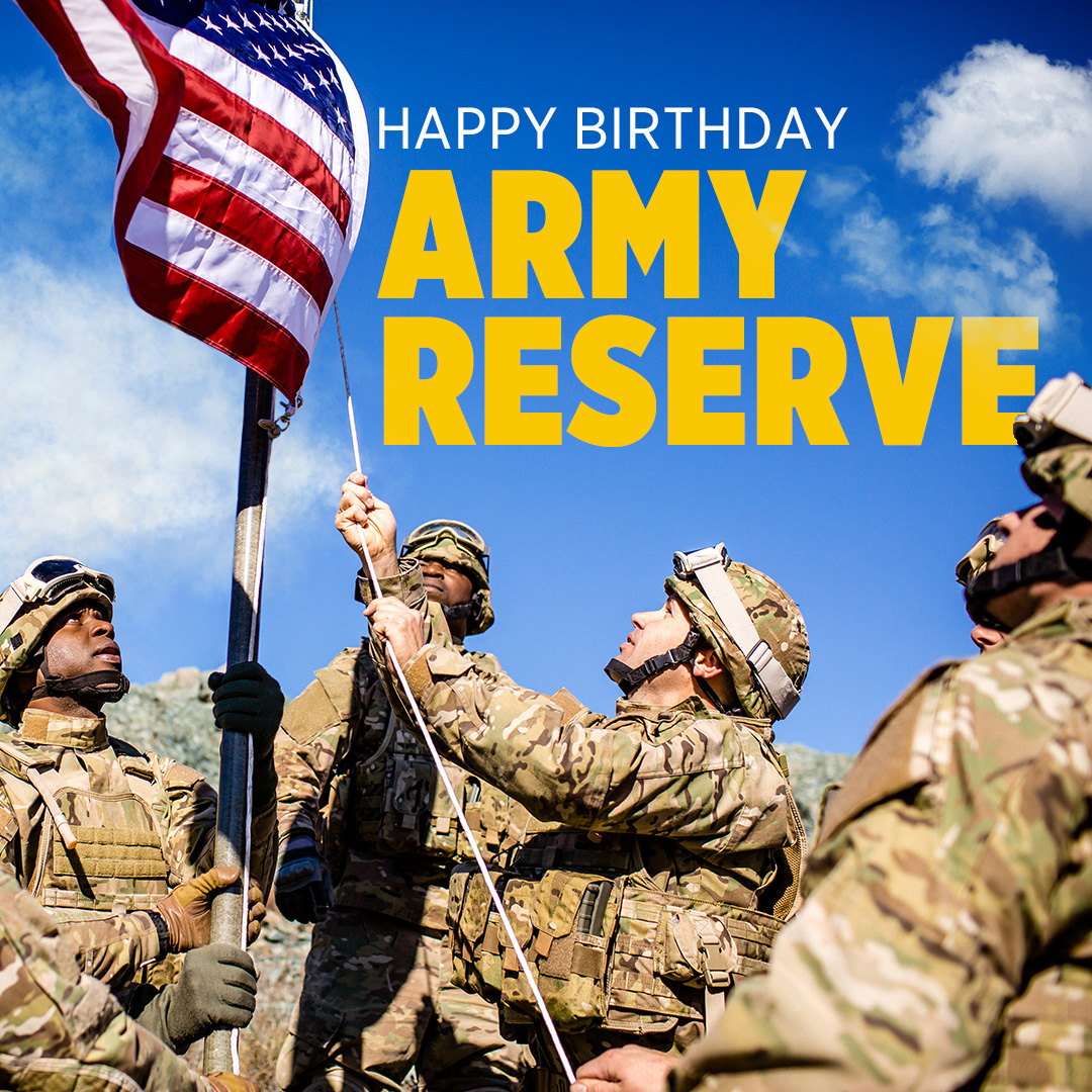Happy birthday to the @USArmyReserve! Our nation’s 190,000 Army Reservists are true citizen-soldiers. Their dedication to our nation’s security as well as their civilian careers takes versatility, commitment and heart.