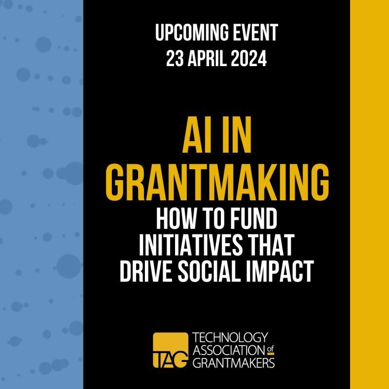 Don’t miss today’s Technology Association of Grantmakers panel! @ffwdorg’s @Shannon_Farley will be joined by leaders from @SchmidtFutures and @siegelendowment to discuss AI in grantmaking. Tune in at 9 am PT 👉 buff.ly/449BZMI