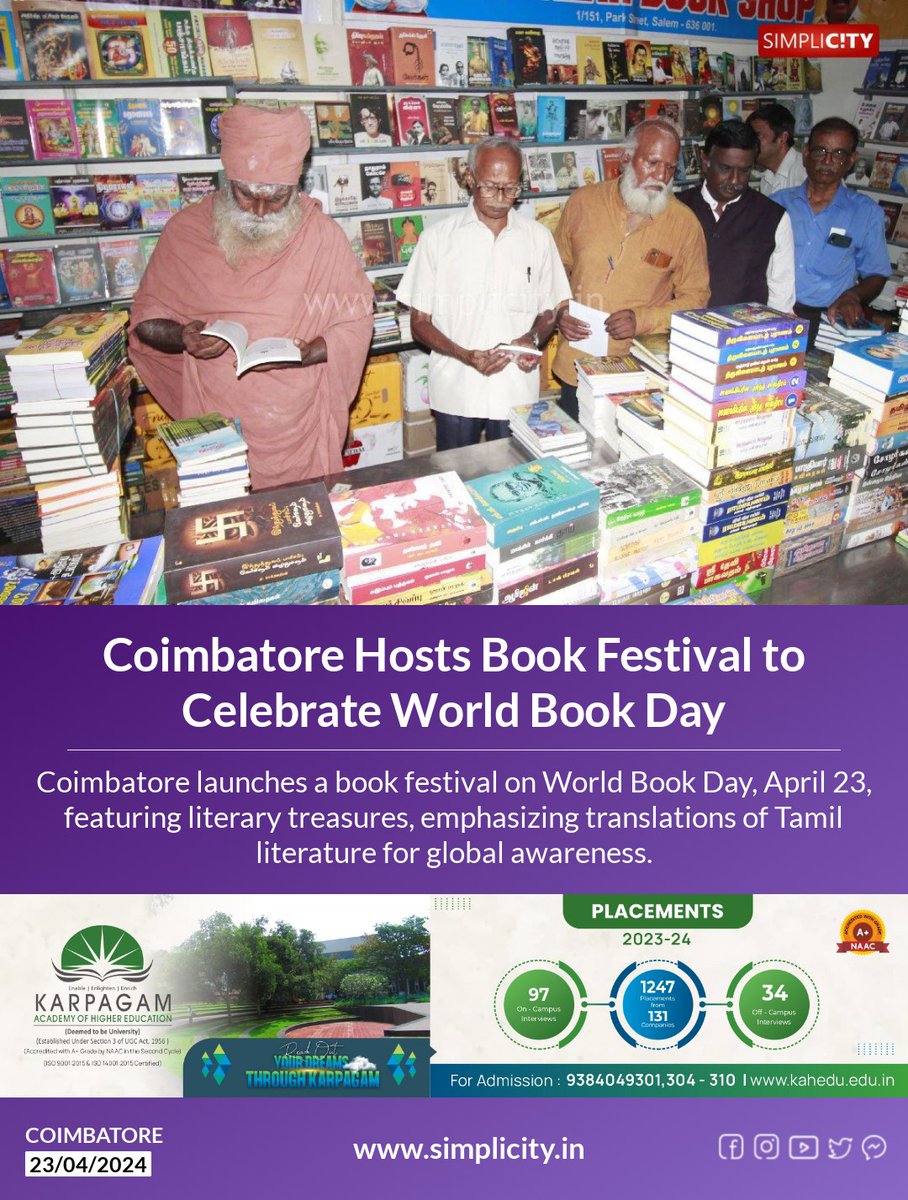 #Coimbatore Hosts Book Festival to Celebrate World Book Day simplicity.in/coimbatore/eng…