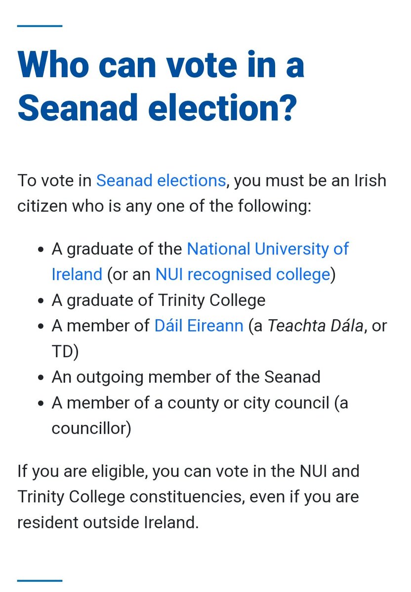 I had no idea this was the voting criteria for Seanad