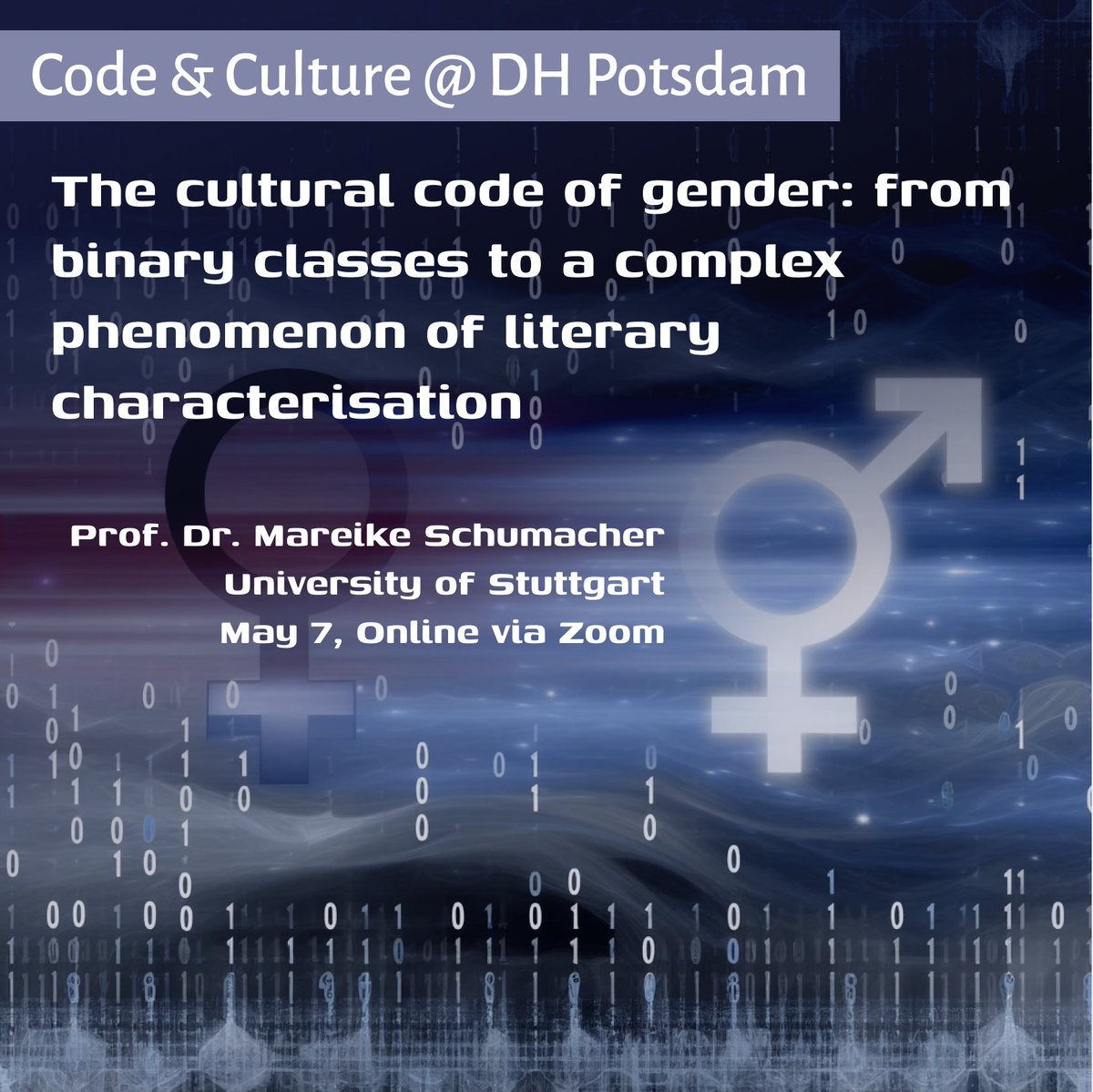 Can the 'male'/'female' gender labels – often viewed as a binary distinction – actually be thought of as basic primitives of more complex identity codes, to model all facets of gender in its multiplicity? Join @M_K_Schumacher on May 7 online to find out: uni-potsdam.de/de/digital-hum…