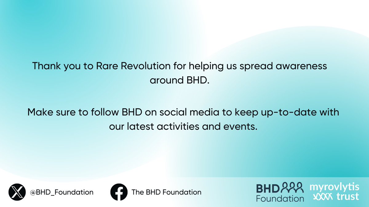 'We have come to the end of BHD Foundation's #TuesdayTakeover! 

Thank you to Rare Revolution for helping us spread awareness.'

If you want to stay up-to-date with the latest about BHD, sign up to our monthly online newsletter: thebhdfoundation.org/newsletter 

@BHD_Foundation