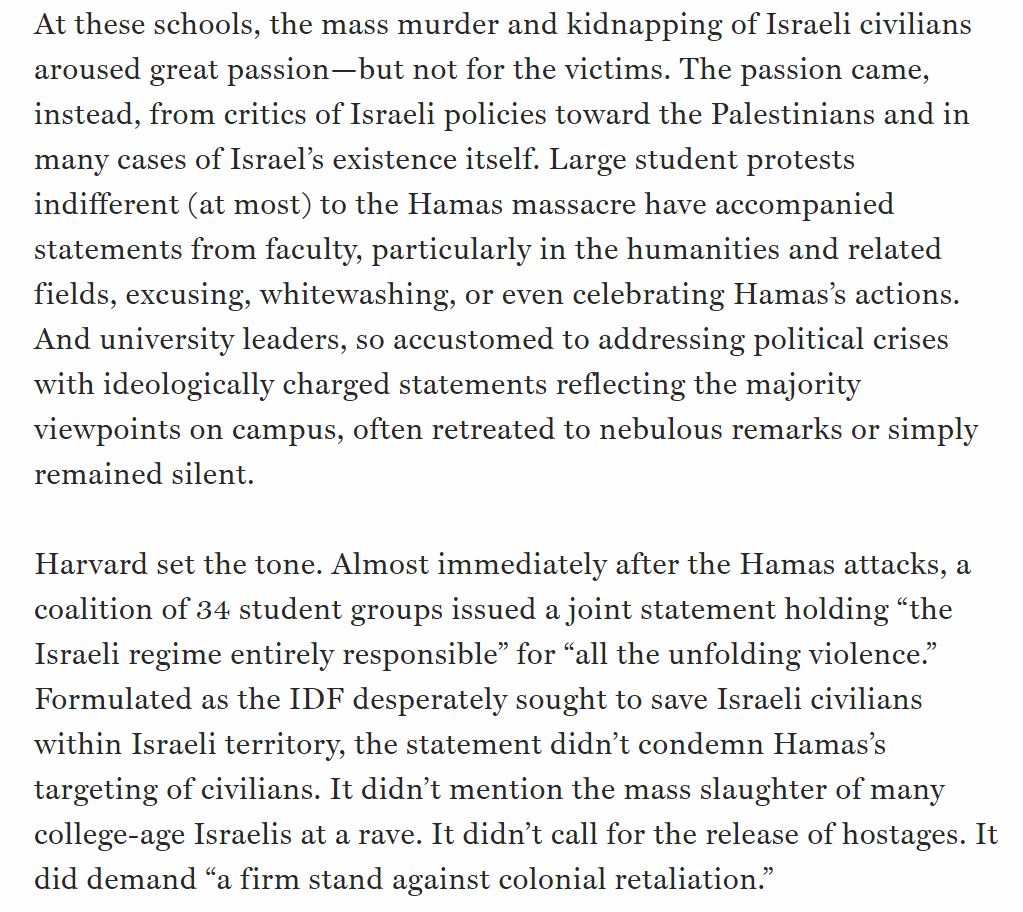 Worth recalling that the anti-Israel campus protests began in the aftermath not of any Israeli military action in Gaza but of the Hamas massacre on Oct. 7 itself.
commentary.org/articles/kc-jo…