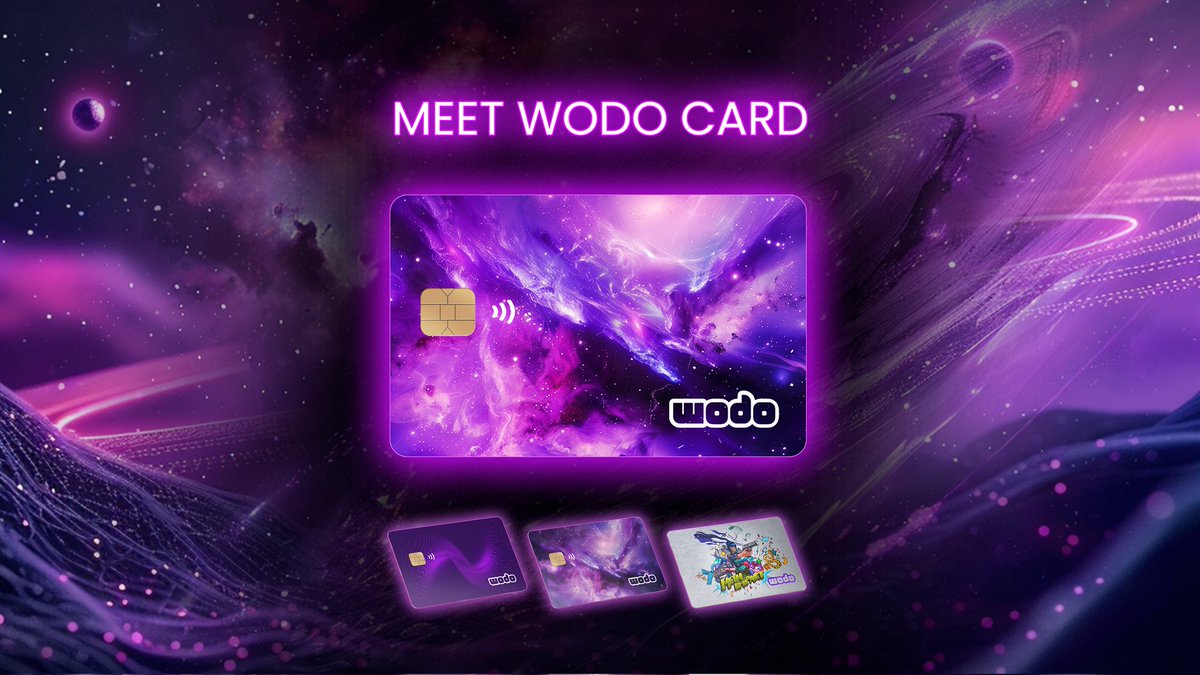 wodoio's tweet photo. π£ Exciting news! π£
Meet #WodoCard, the bridge between the future and the present!
Enter an era where your game play earnings come to life, ready to spend in the real world. Turn your blockchain assets into purchasing power across 60,000 outlets to purchase with #WodoWallet.
Now, it is time to say Play and Spend! π³π
#WodoNetwork #WodoFinance #Blockchain #PlayAndSpend