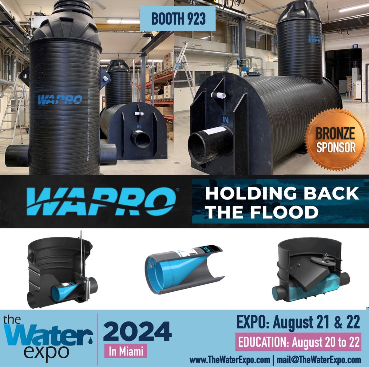 JoseWaterExpo's tweet photo. Welcome Wapro Valve to The Water Expo 2024 (13th edition) in Miami as a Bronze sponsor. Visit booth 923 @follower @seguidores hightlights #expo #water #TheWaterExpo https://t.co/HZON67ohv0