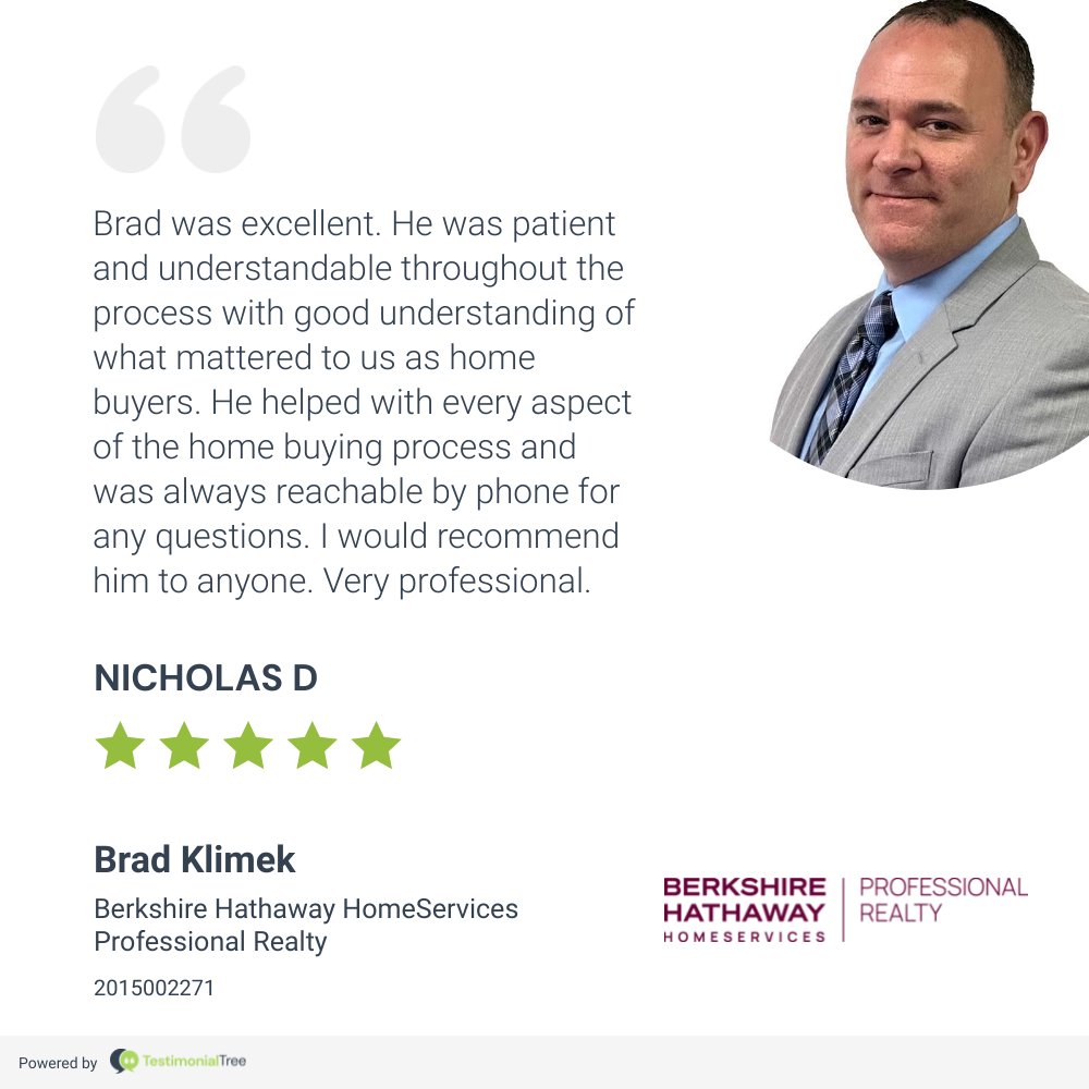 Congratulations Brad Klimek on your Wonderful #5StarReview from your Buyers! 🤩🤩🤩🤩🤩 #themichaelkaimteam #kaimteam #BHHSPro #BHHS #BHHSrealestate #clevelandrealestate #akronrealestate #realestate