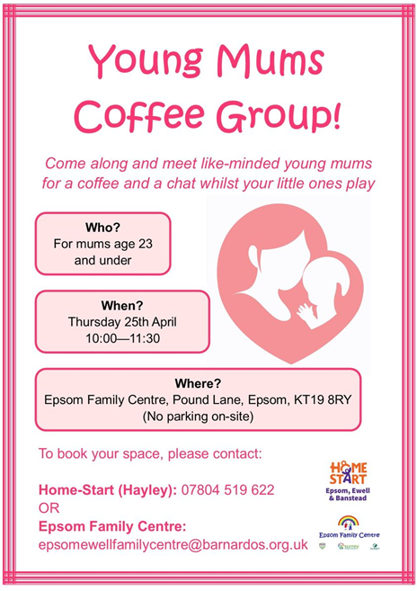Epsom Family Centre are hosting a 'Young Mums Coffee Group' this Thursday from 10am-11:30am. For more information and how to book your space, see poster below: