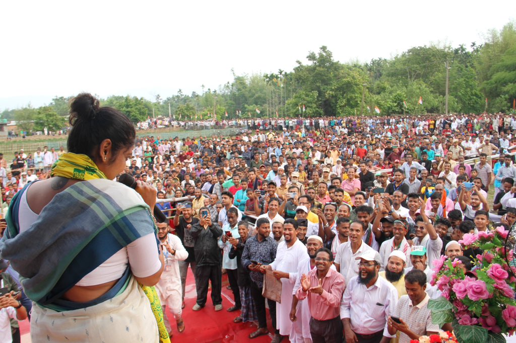 Thank you Sonai for a warm welcome & support to @AITCofficial Youth President  @sayani06 who joined the campaign of Silchar Lok Sabha seat, Assam.