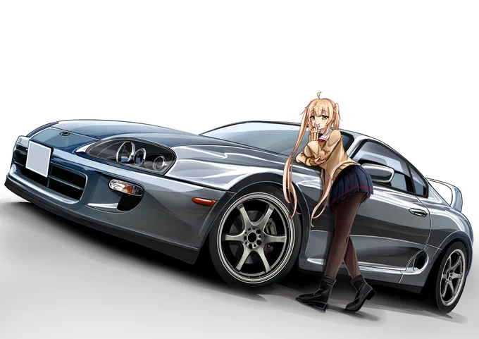 #私はこういう絵描きです見た絵描き全員参加 車(日産車多め)と女の子描いてます! 