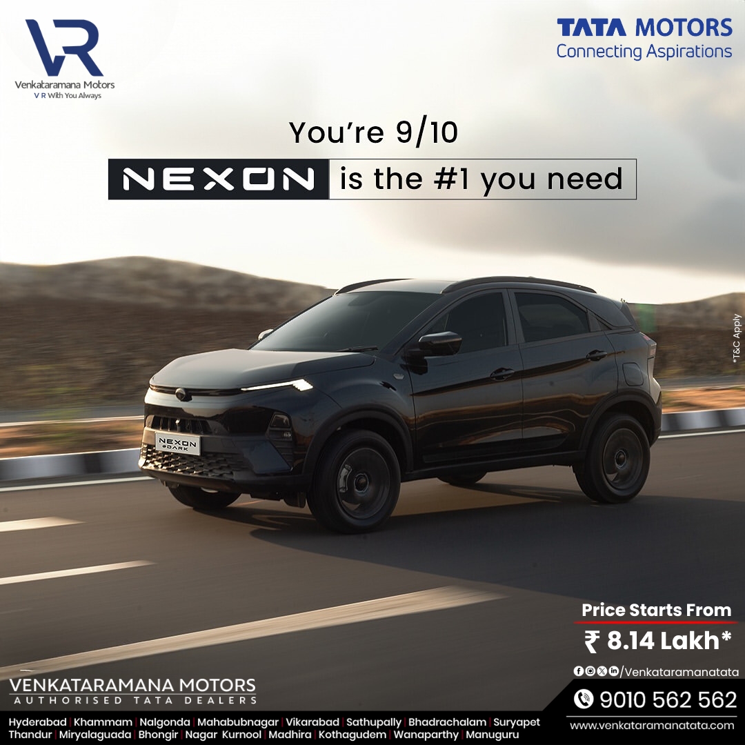Tag the 1 who is searching for a 10/10 SUV 💕 #TataNexon - India’s #1 SUV, 3 times in a row. Visit us - //www.venkataramanatata.com/new-cars/tata-nexon.html Call us on - 9010562562 #Nexon #SafestSUV #NewNexon #NewNexonWayAhead #WayAhead #GNCAP #NexonGncap #TataCars #SUV #TataSUV