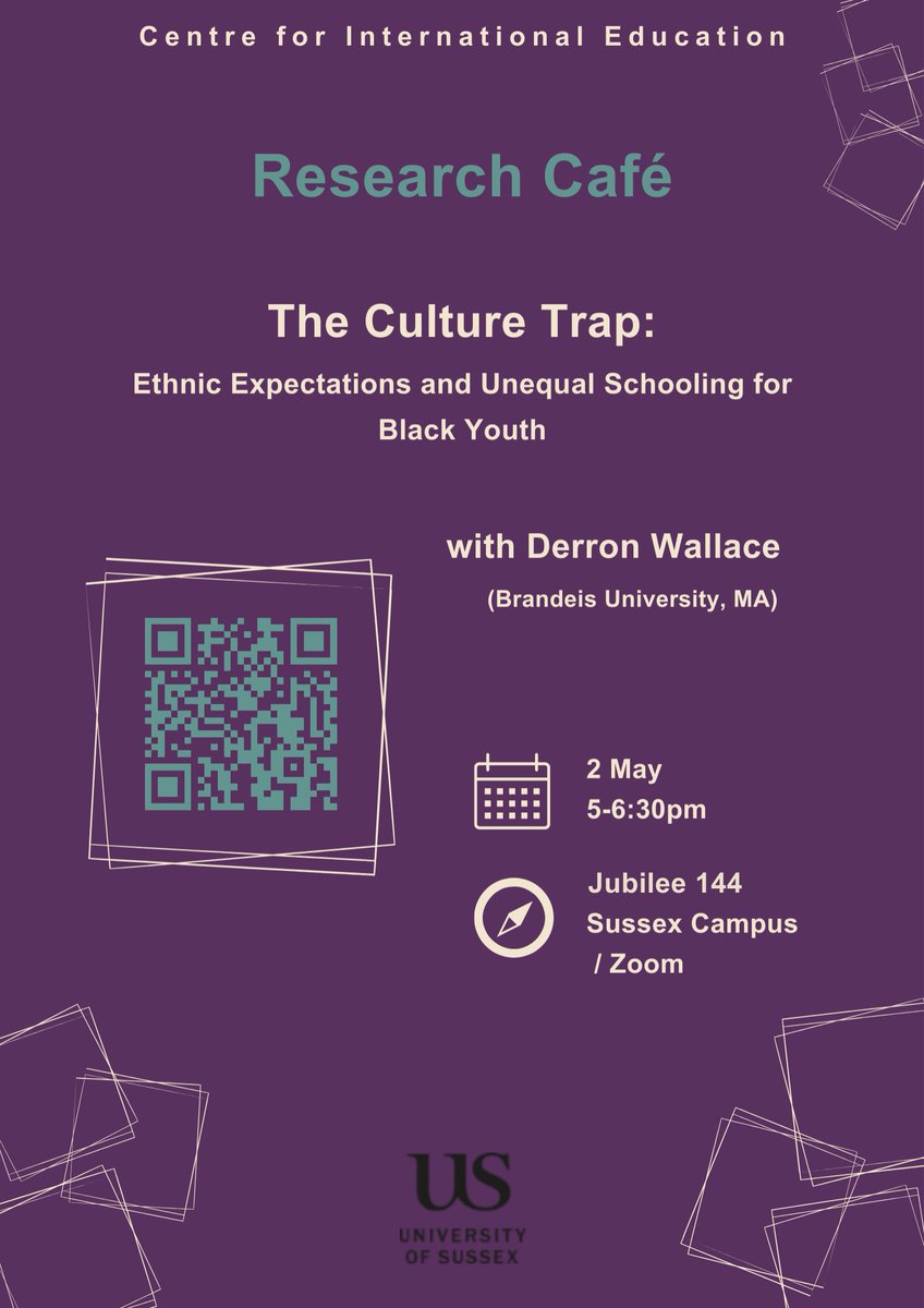 This week! Join us on Thursday with @boyinloye! We also have our final 23/24 Research Café *next* week with @DerronWallace! Find the full details and registration here: forms.gle/2KHRn3Z4T86TSK… We can't wait to welcome you and these speakers🎉