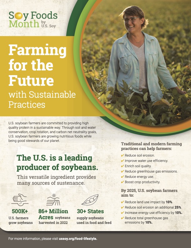 Celebrate #SoyFoodsMonth by learning about the sustainable practices of #USSOY farmers! More on US Soy's commitment to sustainability loom.ly/Tb6AAWw