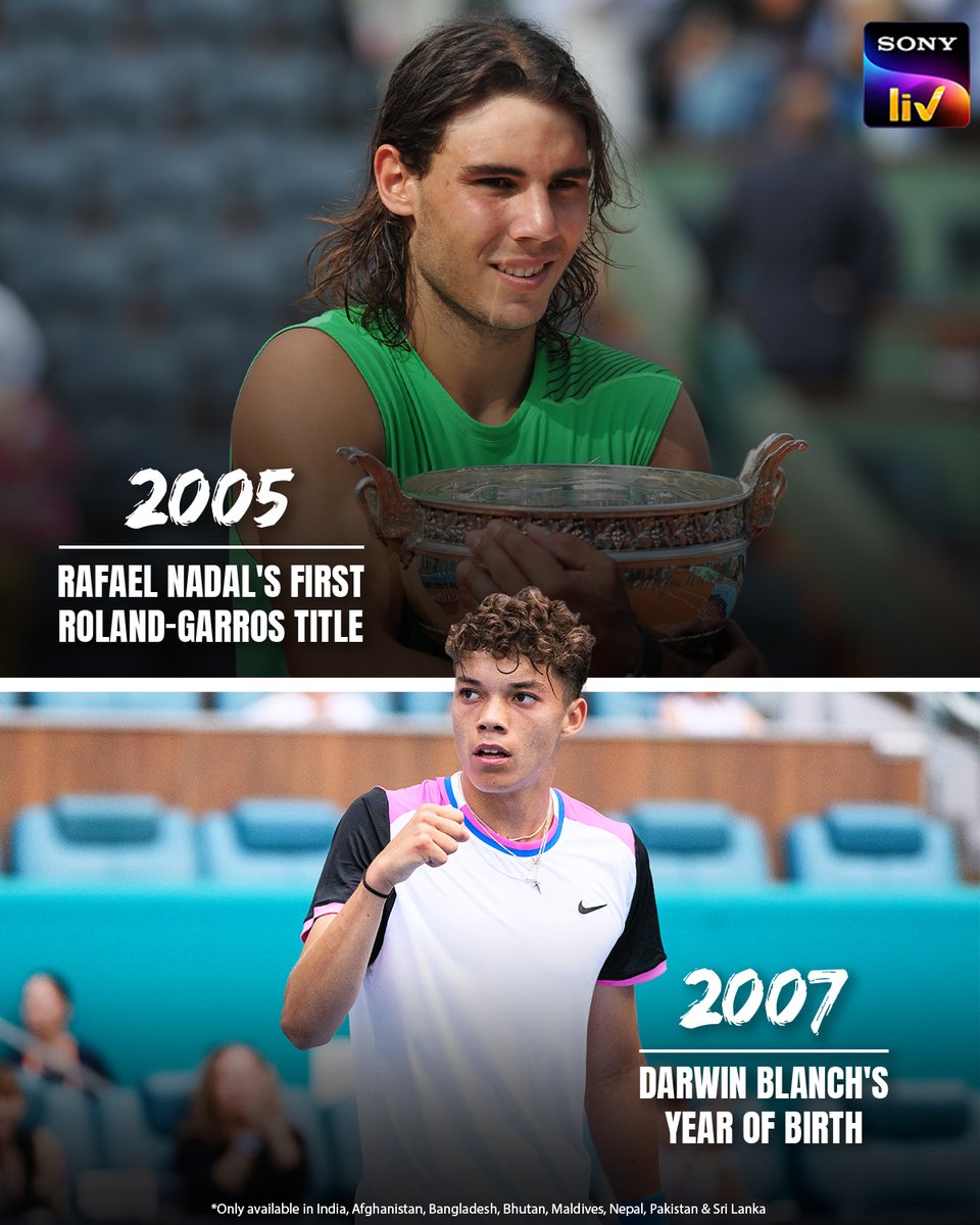 A truly generational clash on our hands 🤠 Witness Blanch take on Nadal in the #MMOPEN 1st round 🎾 tomorrow - LIVE on #SonyLIV 🍿