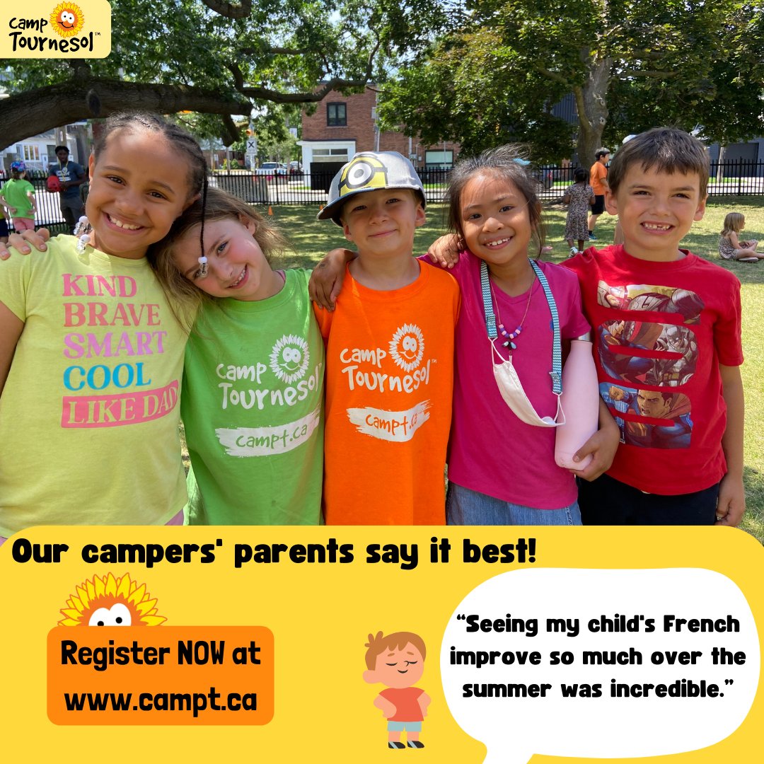 Our campers' parents say it best! 

'Seeing my child's French improve so much over the summer was incredible.'

#ParentPraise #CampTournesol  #french #parent