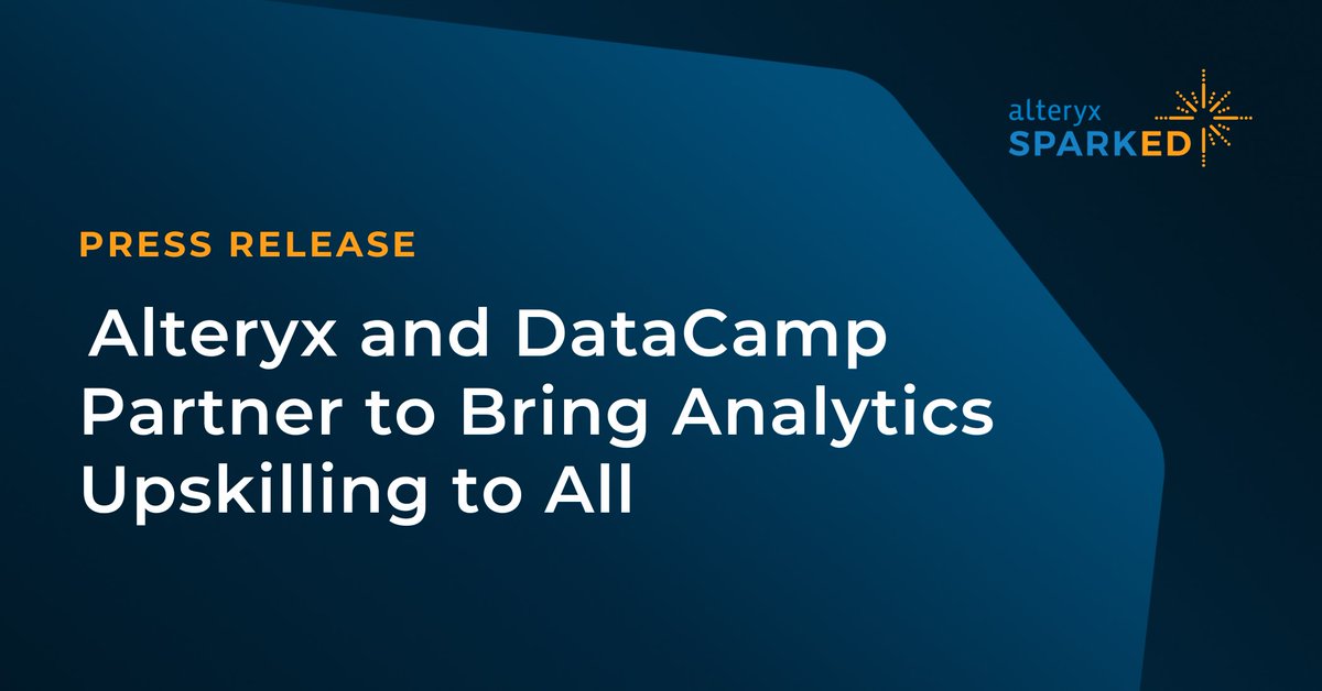 How can global companies increase headcount for data capabilities? Their first step should be tapping the talent pool made possible by new #AlteryxSparkED partnerships with @DataCamp and @womenindataorg. Learn more here: ow.ly/IHAx50RhzCf #Upskilling #AnalyticsForAll