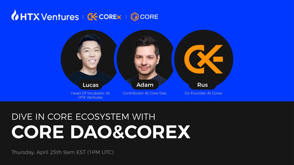 📢Join us this Thursday, Apr 25th at 1 PM UTC for an exciting AMA covering all things #Core Ecosystem! 🌟Explore the Core Venture Network with @Coredao_Org and learn how projects like @COREx_Official are receiving support. Don't miss out! Set Reminders🔔 twitter.com/i/spaces/1vOxw…