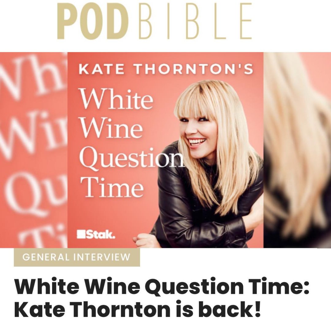 INTERVIEW // White Wine Question Time: Kate Thornton is back! @k8_thornton has returned with a new season of White Wine Question Time, with even more heartwarming & thought-provoking conversations with a variety of celebrity guests! READ: podbiblemag.com/white-wine-que… @StakPod