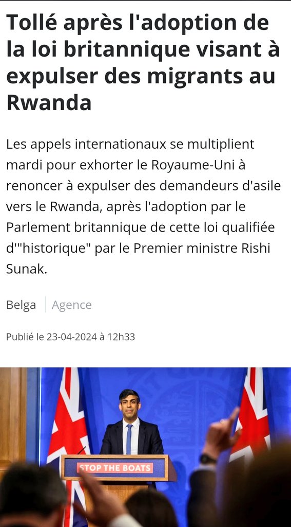 Insupportable! À vomir! Inhumain! Adoption par le Parlement #britannique 🇬🇧 d'une loi autorisant l'expulsion de #migrants vers le #Rwanda 🇷🇼! Je m'associe à l'appel de l'#ONU 🇺🇳 pour demander l'abandon de ce projet et le respect du droit international en matière de #migration!