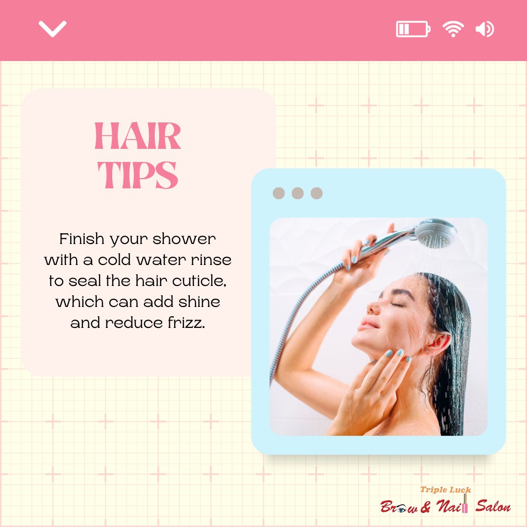Finishing off with a #ColdShower adds shine and reduces frizz for your hair. #TripleLuckBeautyTips #BeTripleLized