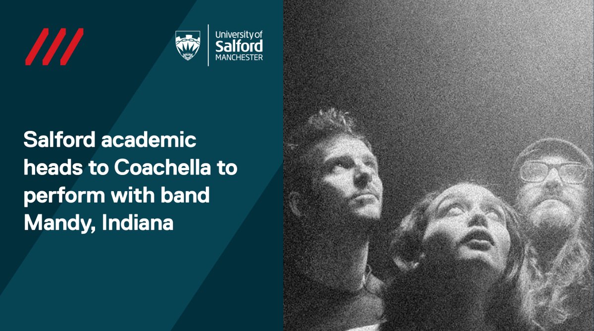 University of Salford takes Coachella! One of our music academics, Simon Catling, got to jet off to LA to play at the world-famous music festival with band Mandy, Indiana 🏜️🎟️🎡 Read more here - salford.ac.uk/news/salford-a… #SalfordUni