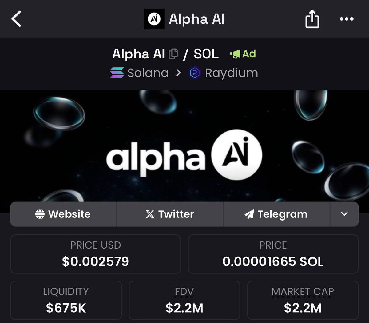 🦅 $Alpha-AI Dexscreener ads live! 

dexscreener.com/solana/6w2mzcr…