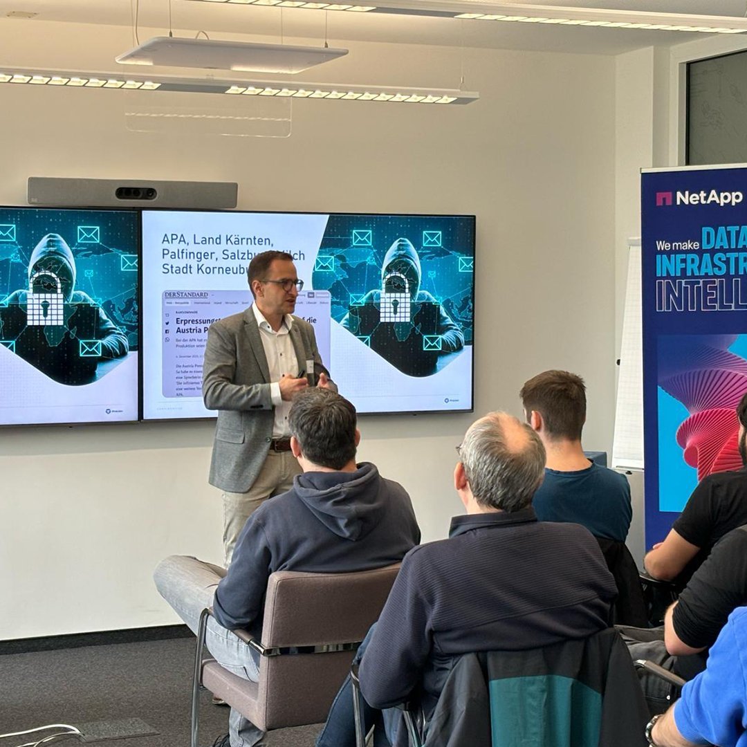 ProLionOfficial's tweet photo. An exciting day full of presentations and networking at the NTS site in Dornbirn is coming to an end. Thanks for having us!
PS: This Thursday the Cyber Secure Flash will also take place at the NTS office in Linz. It's definitely worth being there!
#NTS #NetApp #ProLion https://t.co/rpBgyJFxdo