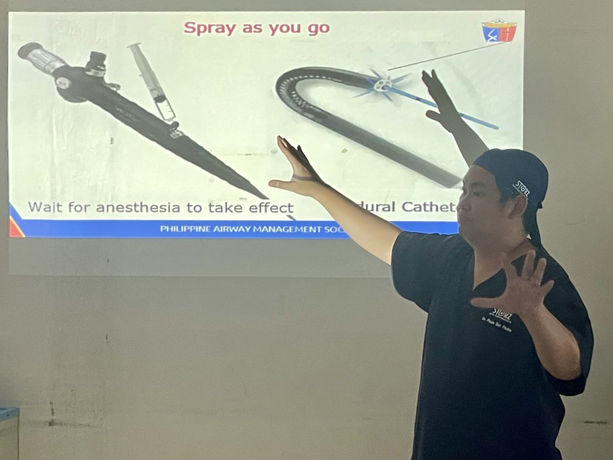 Using epidural catheter in “spray as you go” technique allows you to use less anesthetic and cover a greater area.

Lecturing at Western Visayas Medical Center