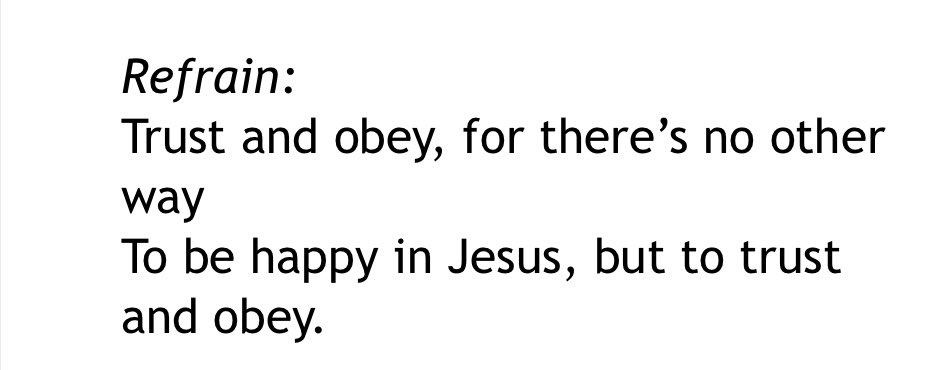 You want to know why there’s so much SA and abuse in churches? Because we are taught to trust MEN over our own instincts. We are taught it is God’s will for them to have authority OVER us and we just have to “trust and obey” them. This is a grooming song right here.