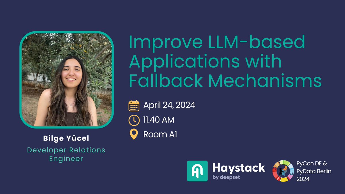 RAG systems encounter challenges in real-world scenarios, such as struggling to generate meaningful answers from retrieved data or providing any answer at all. Join @bilgeycl at @PyConDE tomorrow as she explores strategies for improving LLM-based applications with fallback…