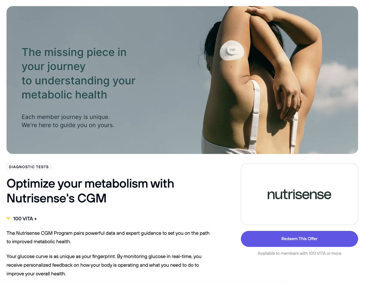 Optimize your metabolism with @nutrisense! Explore personalized health insights with real-time glucose monitoring. As a VitaDAO member, receive $75 off your first month. 👉 Become a $VITA member: vitadao.global