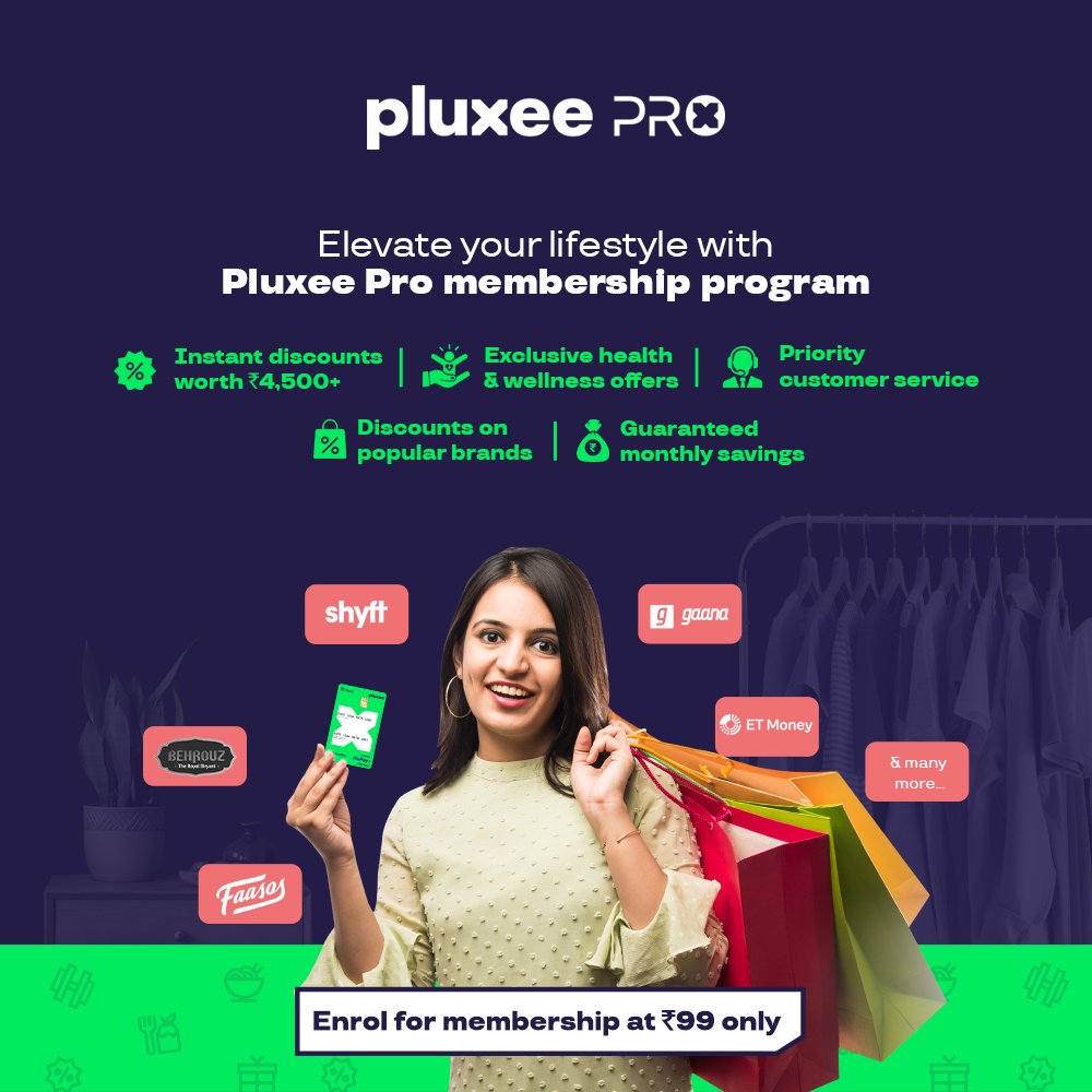 Elevate your lifestyle with Pluxee Pro! Unlock ₹4,500+ in instant discounts, exclusive wellness offers, priority customer service, and more. Enroll today for just ₹99 and save big every month! Don't miss out, join now! #Pluxee #PluxeePro #LifestyleUpgrade