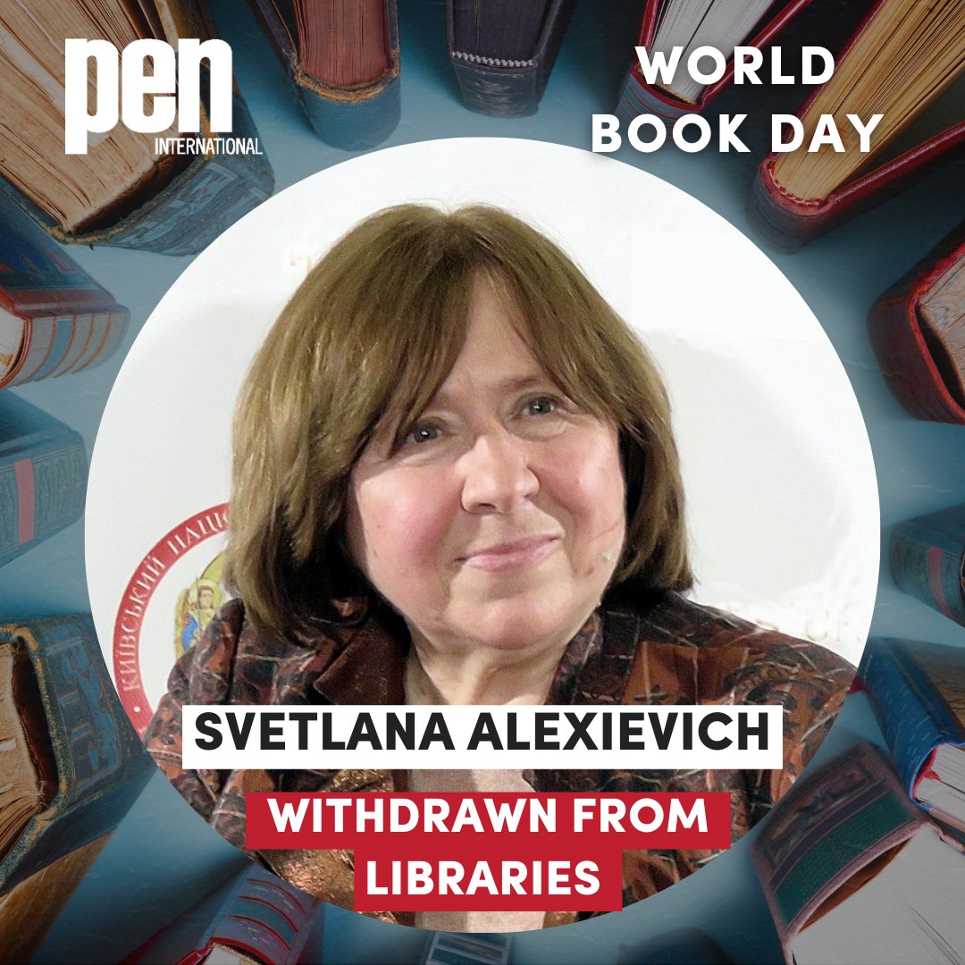 In #Belarus, the authorities have stigmatised and repressed Belarusian literature and language. In 2023, books by Nobel Prize laureate and former @pen_belarus President, #SvetlanaAlexievich were withdrawn from libraries. Learn more about #BookBans worldwide:…