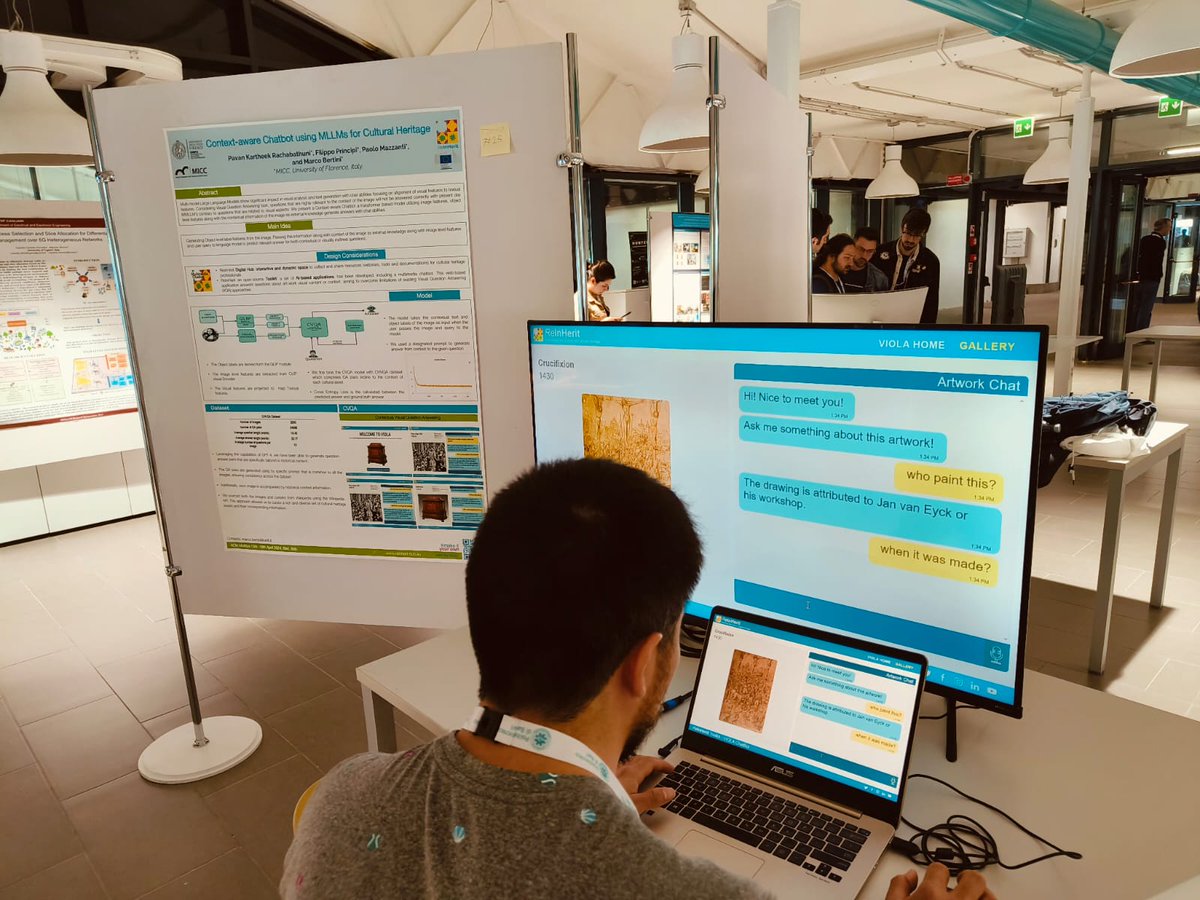 reinherit_'s tweet photo. @miccunifi participated in 15th ACM Multimedia Systems Conference 2024 held in Bari (IT)  from 15-18 April, 2024, with a Demo Paper titled "Context-aware Chatbot using MLLMs for Cultural Heritage”. #ReInHerit toolkit's VIOLA Multimedia #Chatbot has been tested and presented! https://t.co/0uAvy3M5JX
