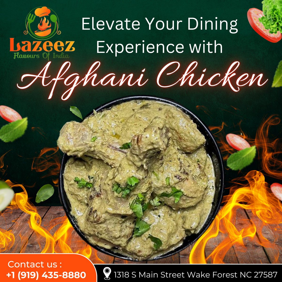 Join us at 𝐋𝐚𝐳𝐞𝐞𝐳 𝐅𝐥𝐚𝐯𝐨𝐮𝐫𝐬 𝐨𝐟 𝐈𝐧𝐝𝐢𝐚!🍽️ and let the delectable journey unfold. The succulence of Afghani Chicken awaits your discerning taste.

Call to place your order🤙: +1 (919) 435-8880
🌐 lazeeznc.com

#AuthenticFlavors  #FoodinRTP