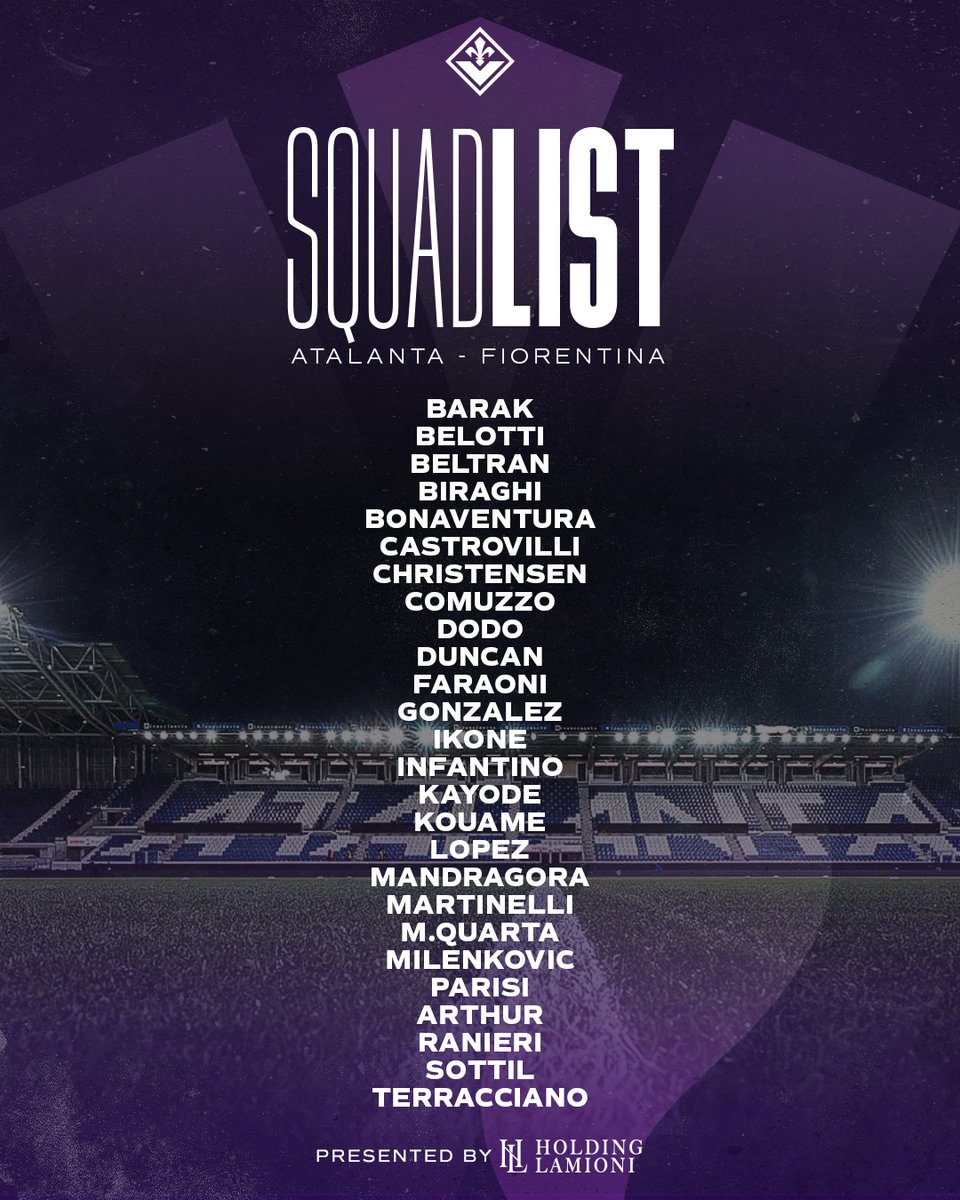 SQUAD LIST | 📄

The Viola players to face Atalanta ⚜️

#ForzaViola #Fiorentina #ACFFiorentina #CoppaItalia
