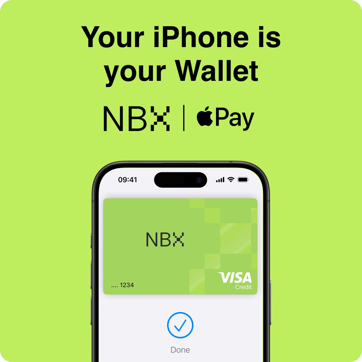 Apple Pay is an easy, secure, and private way to pay. Now Available on your Apple devices. #nbx #card #iphone #apple