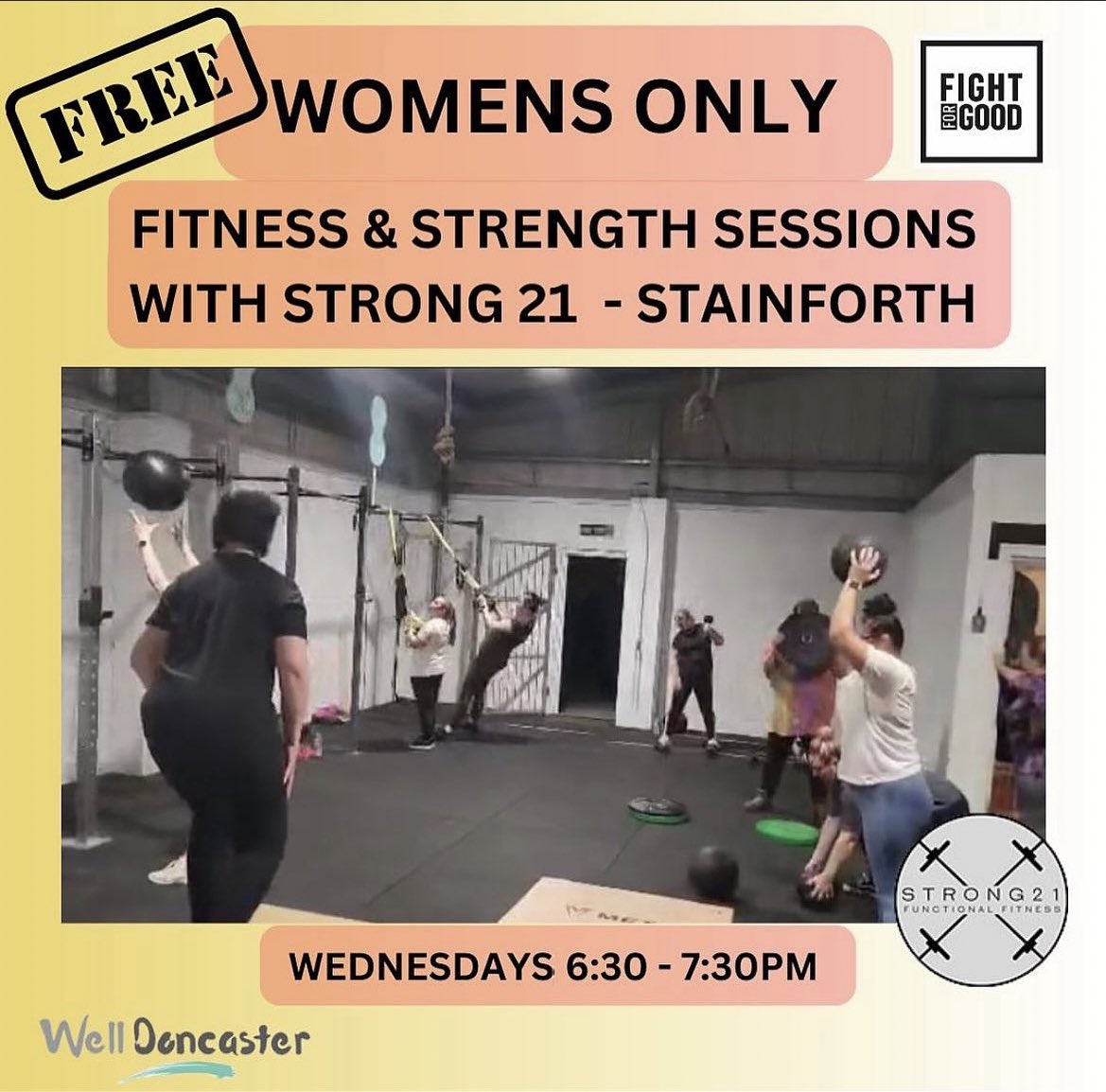 TeamMacCIC's tweet photo. TOMORROW

Women’s Only Fitness Sessions 💪🏼

⏰ Wednesdays 6:30-7:30pm
📍 Waggons Way, Stainforth, DN7 5TZ

Thankyou to Well Doncaster for funding these sessions. 

#womensonlystrengthtraining #teammacfoundation #training #healthandwellness #healthandfitness #doncasterisgreat https://t.co/u8BsR4svjM