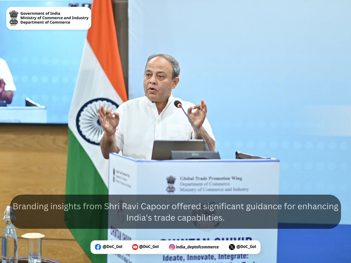 During the Chintan Shivir, leaders from @USCSIndia @GTAI_com @IndoGerman @JETRO_InvestJP @investindia #KOTRA provided valuable strategies on global trade promotion. Insights on organisational framework, branding and strategies on #TradePromotion were discussed. #DoC_GoI