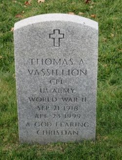 Corporal Thomas A. Vassillion was born in Penacook and served in the US Army (Air Corps) during World War II. The inscription on his headstone reads, 'A God-Caring Christian.' He rests at the New Hampshire State Veterans Cemetery. We honor his service. #ww2 #veterans #nh